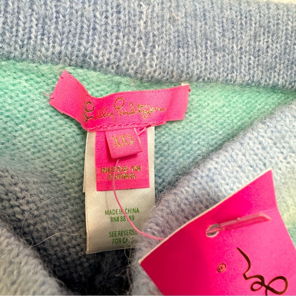Lilly Pulitzer Wanetta Sweater Short, Surf Blue Spacedye, XXS - Picture 13 of 16